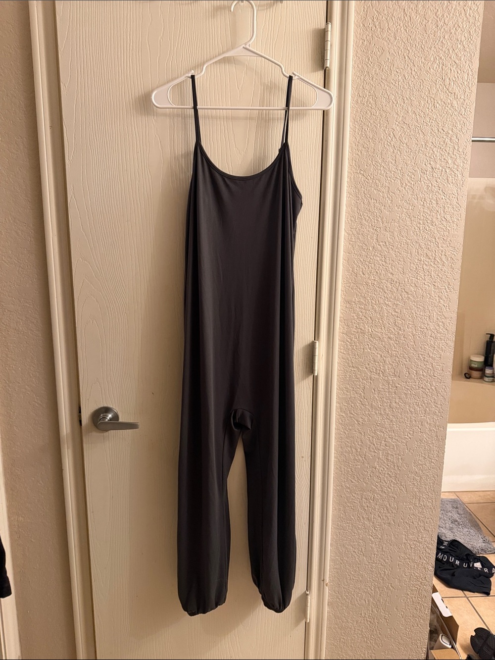 Charcoal Gray Slim-Strap Jumpsuit